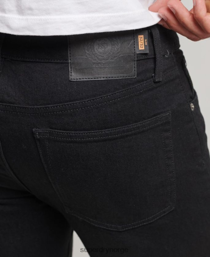 Superdry svart klær 86P46D1212 slim jeans i økologisk bomull menn
