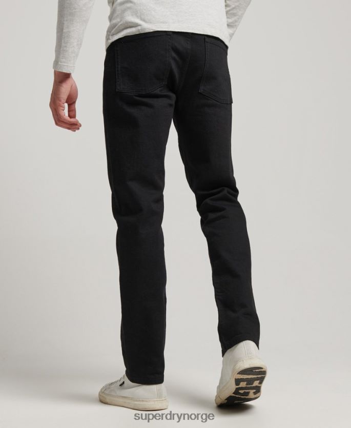 Superdry svart klær 86P46D1222 slim straight jeans i økologisk bomull menn