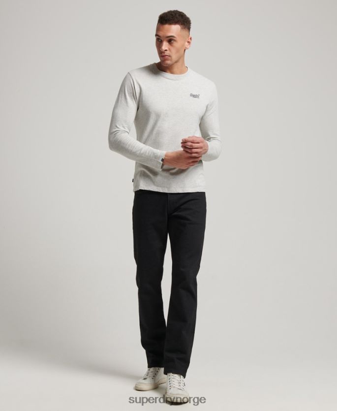 Superdry svart klær 86P46D1222 slim straight jeans i økologisk bomull menn