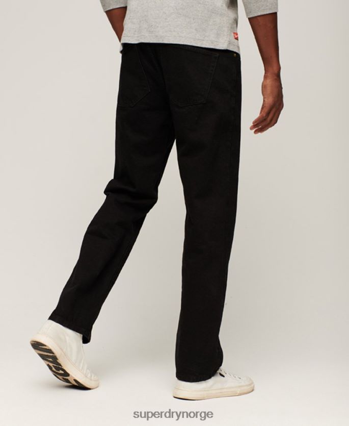 Superdry svart klær 86P46D1228 rette jeans i økologisk bomull menn