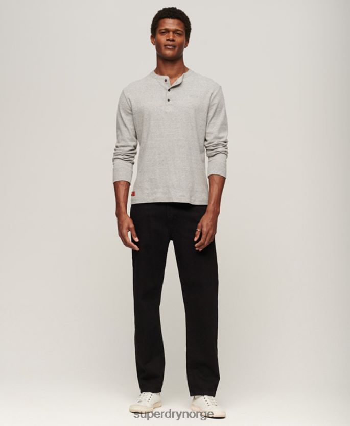 Superdry svart klær 86P46D1228 rette jeans i økologisk bomull menn