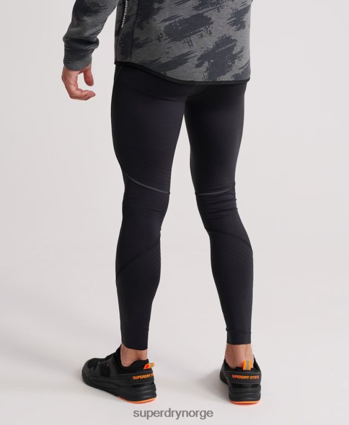 Superdry svart klær 86P46D1441 ytelse flock kompresjon legging menn