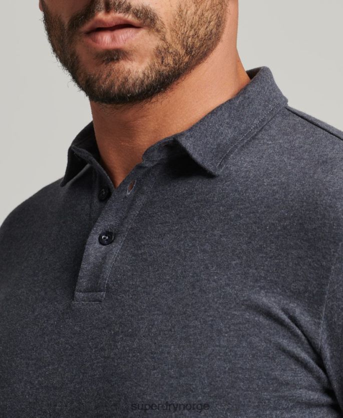 Superdry marinen klær 86P46D6448 langermet poloskjorte i bomullsjersey menn