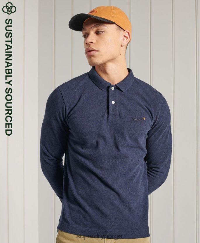 Superdry marinen klær 86P46D6492 klassisk piké-poloskjorte i økologisk bomull menn