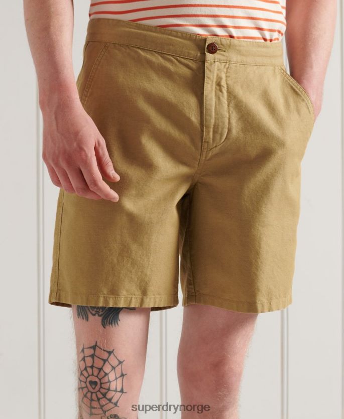 Superdry beige klær 86P46D355 lin cali strandshorts menn