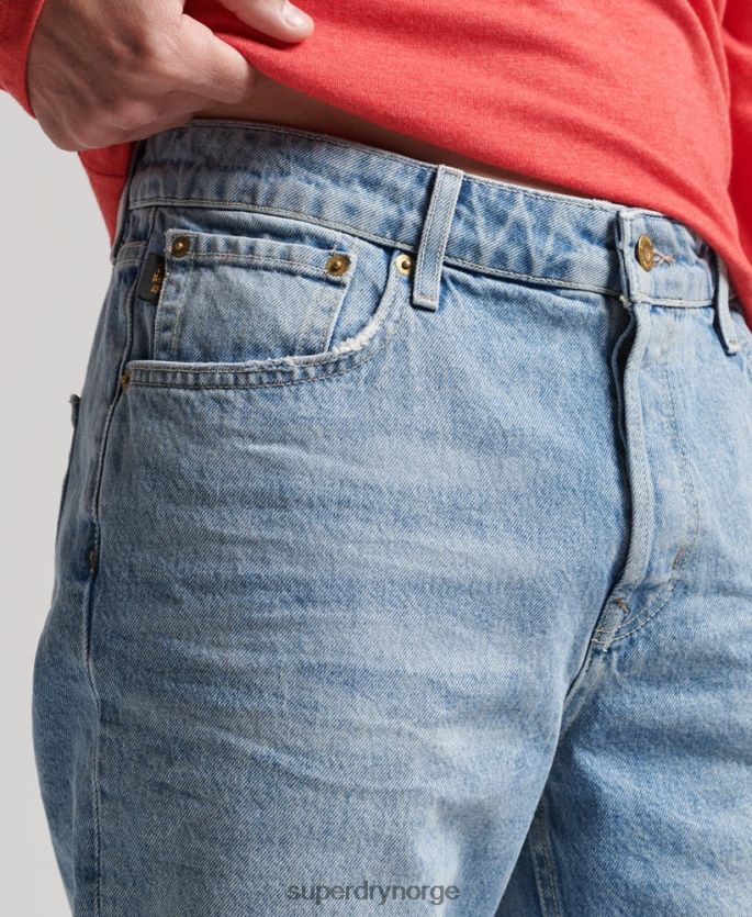 Superdry blå klær 86P46D266 vintage rett kort i økologisk bomull menn