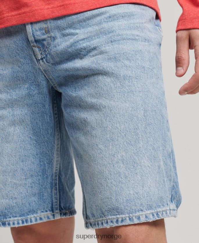 Superdry blå klær 86P46D266 vintage rett kort i økologisk bomull menn
