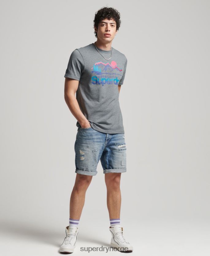 Superdry blå klær 86P46D277 vintage rette shorts menn