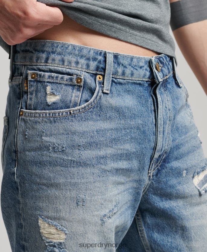 Superdry blå klær 86P46D277 vintage rette shorts menn