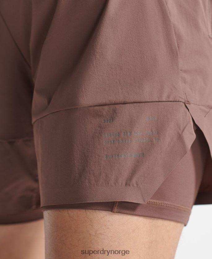 Superdry brun klær 86P46D5377 train premium lag shorts menn