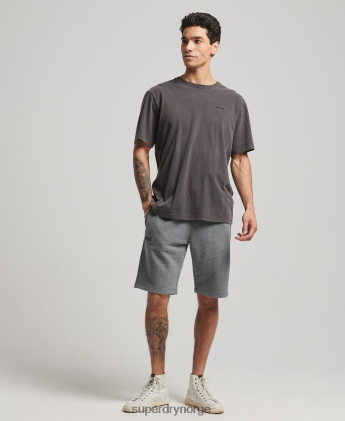 Superdry grå klær 86P46D261 vintage logobrodert jerseyshorts menn