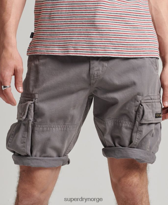 Superdry grå klær 86P46D335 organisk bomull vintage core cargo tunge shorts menn