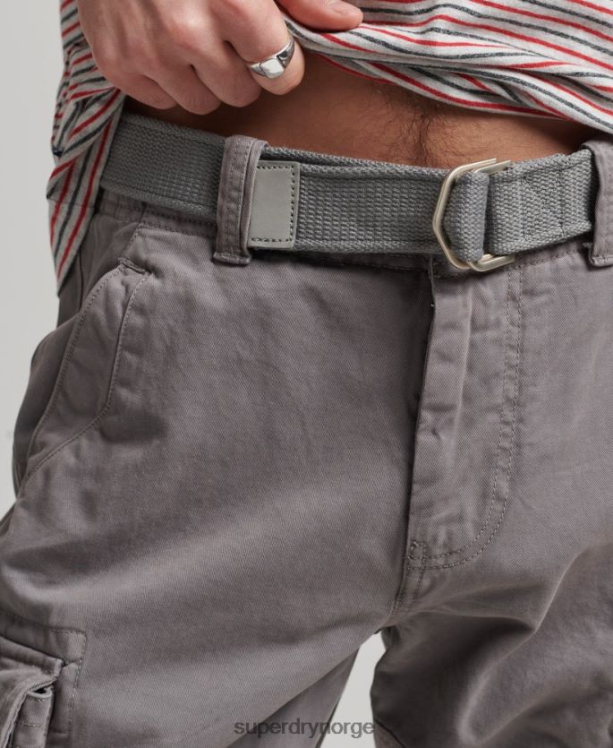 Superdry grå klær 86P46D335 organisk bomull vintage core cargo tunge shorts menn