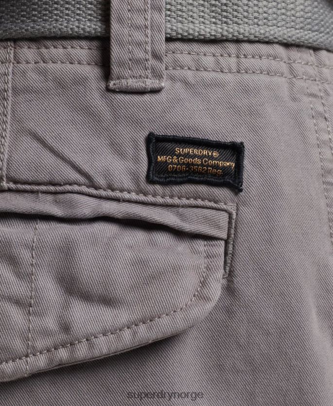 Superdry grå klær 86P46D335 organisk bomull vintage core cargo tunge shorts menn