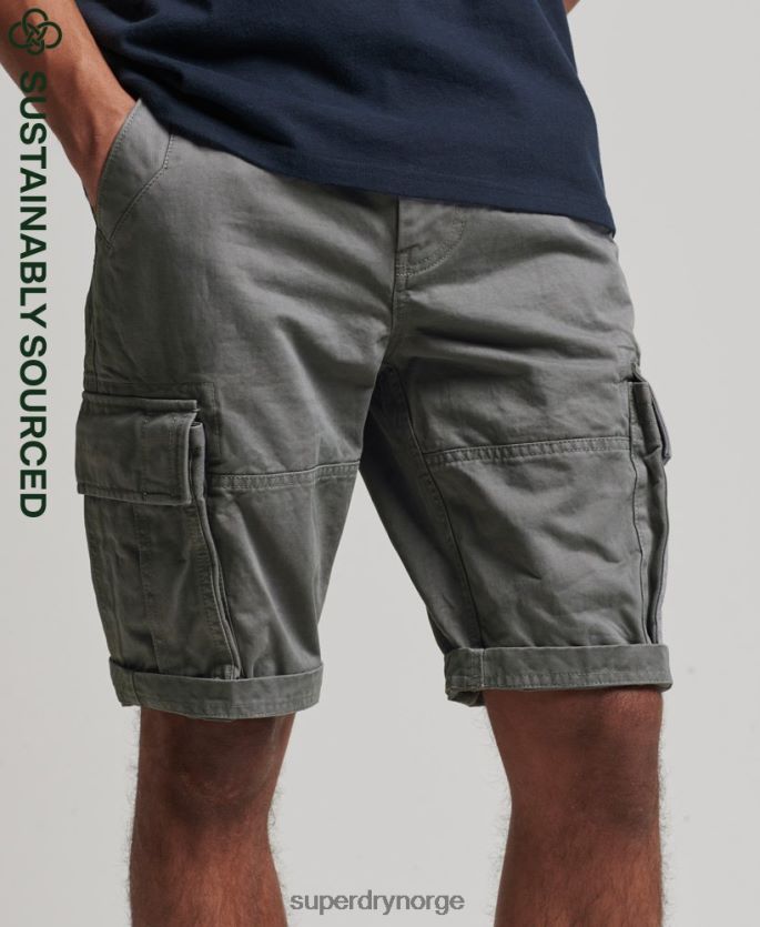 Superdry grå klær 86P46D343 organisk bomull vintage core cargo tunge shorts menn