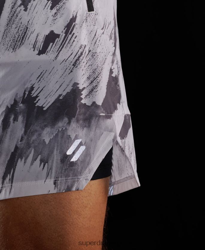 Superdry grå klær 86P46D5384 kjøre premium lagdelte shorts menn