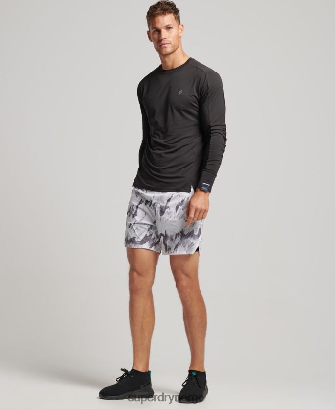 Superdry grå klær 86P46D5384 kjøre premium lagdelte shorts menn