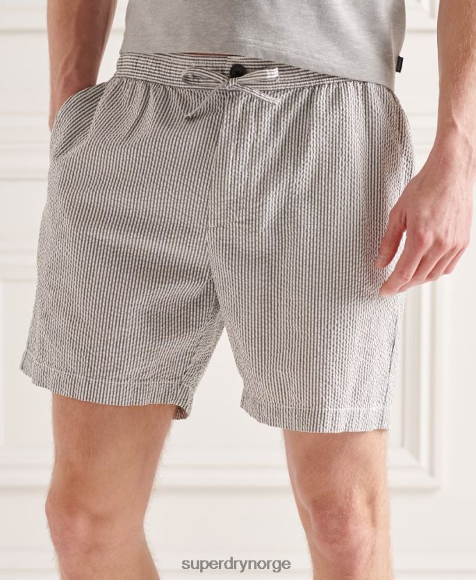 Superdry grå klær 86P46D6438 seersucker shorts med snøring menn