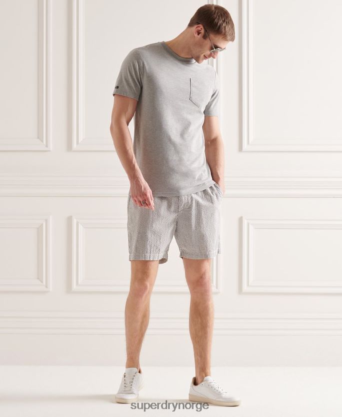 Superdry grå klær 86P46D6438 seersucker shorts med snøring menn