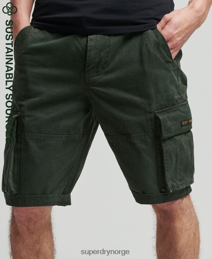 Superdry grønn klær 86P46D342 organisk bomull vintage core cargo tunge shorts menn