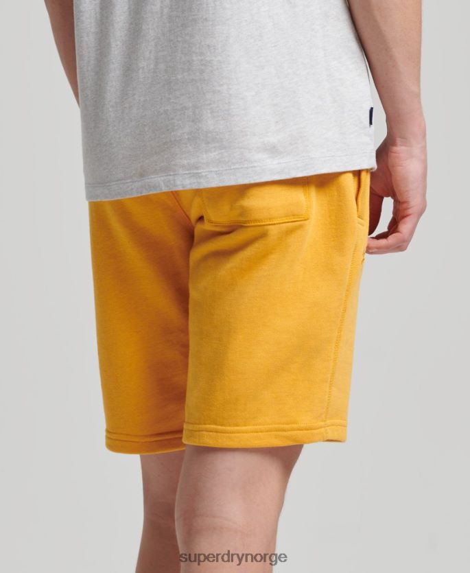 Superdry gul klær 86P46D363 jerseyshorts med vintage logo i økologisk bomull menn