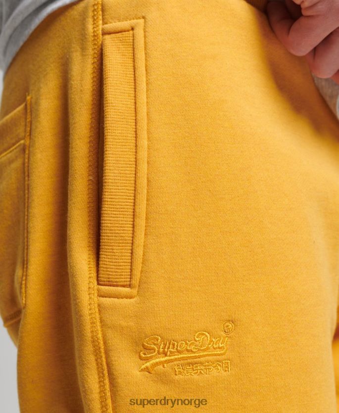 Superdry gul klær 86P46D363 jerseyshorts med vintage logo i økologisk bomull menn