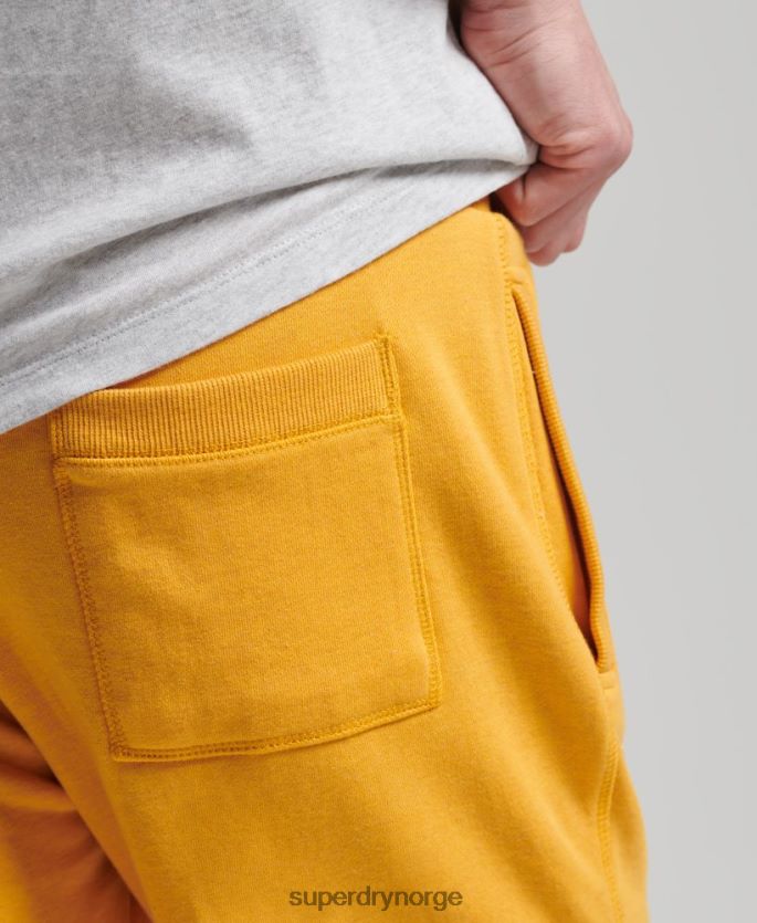 Superdry gul klær 86P46D363 jerseyshorts med vintage logo i økologisk bomull menn