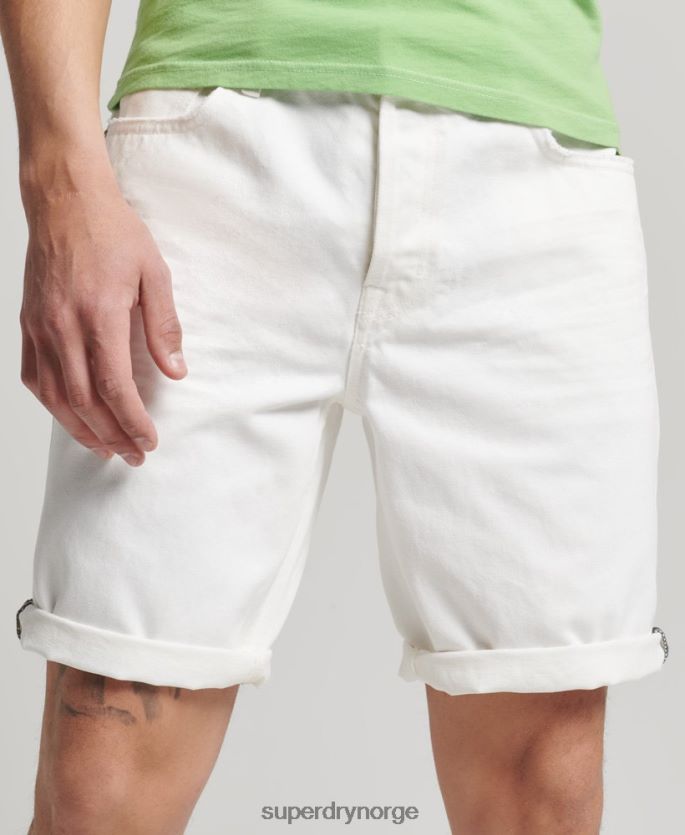Superdry hvit klær 86P46D300 vintage rett kort i økologisk bomull menn