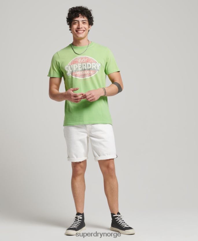 Superdry hvit klær 86P46D300 vintage rett kort i økologisk bomull menn