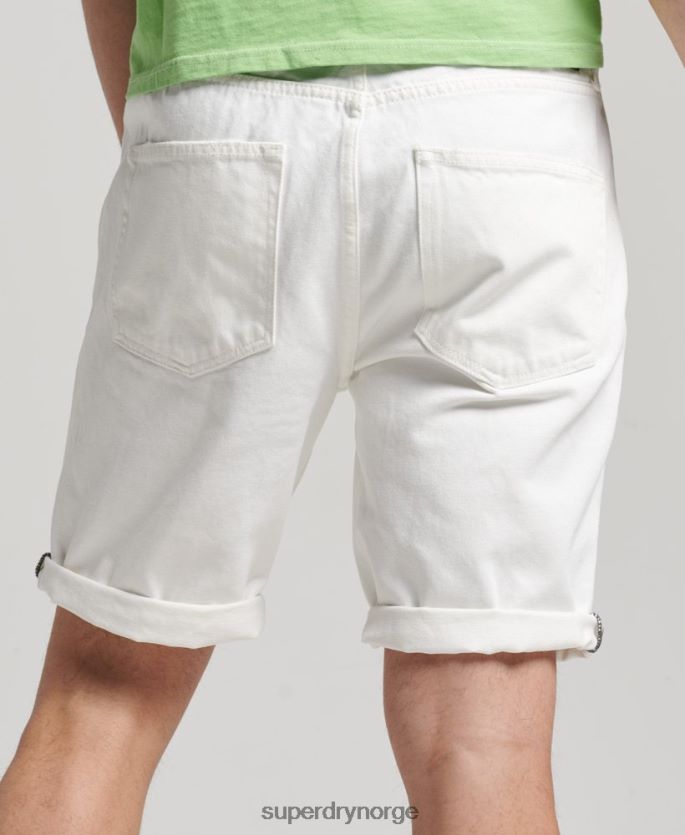Superdry hvit klær 86P46D300 vintage rett kort i økologisk bomull menn