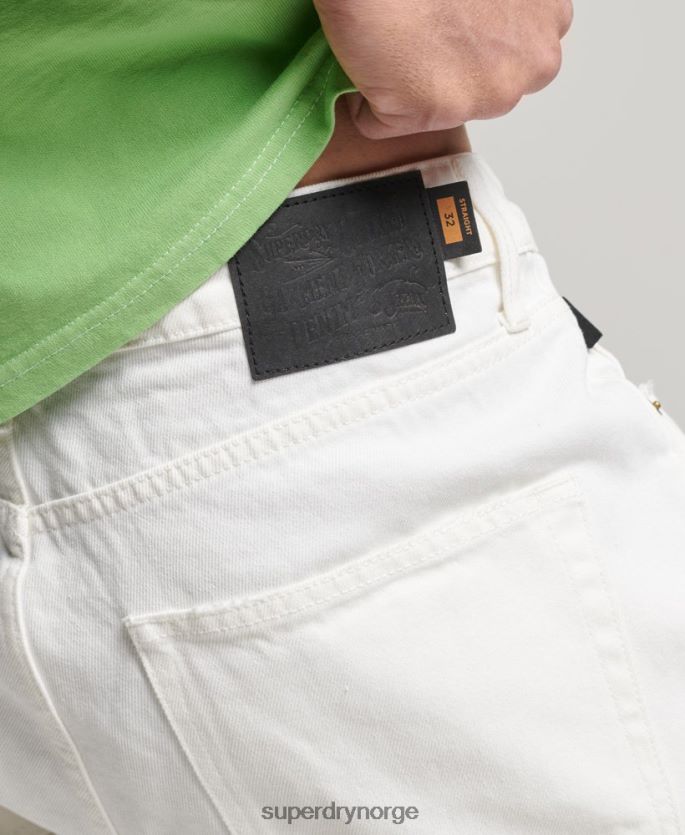 Superdry hvit klær 86P46D300 vintage rett kort i økologisk bomull menn