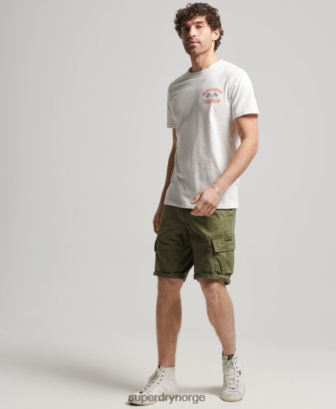 Superdry kaki klær 86P46D246 cargo-shorts i økologisk bomull menn
