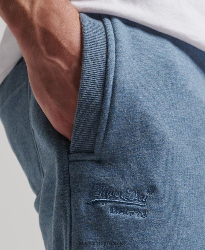 Superdry lyse blå klær 86P46D320 vintage logobrodert jerseyshorts menn