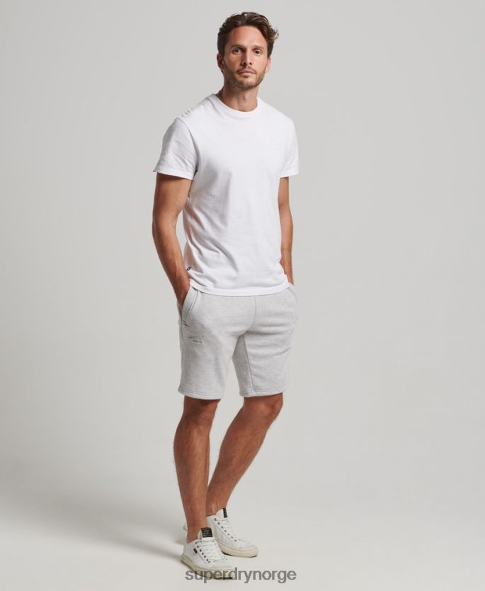 Superdry lysegrå klær 86P46D294 vintage logobrodert jerseyshorts menn