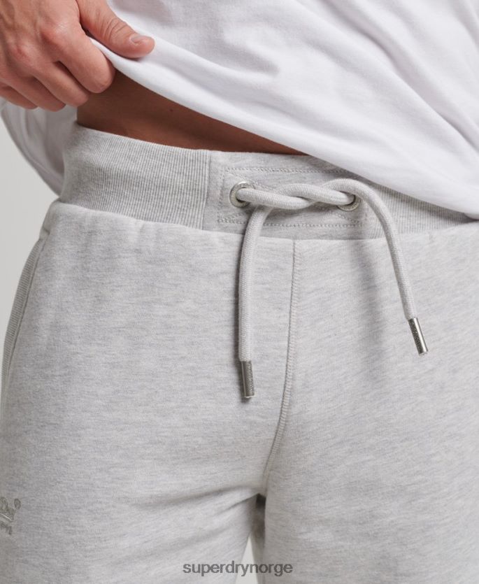 Superdry lysegrå klær 86P46D294 vintage logobrodert jerseyshorts menn