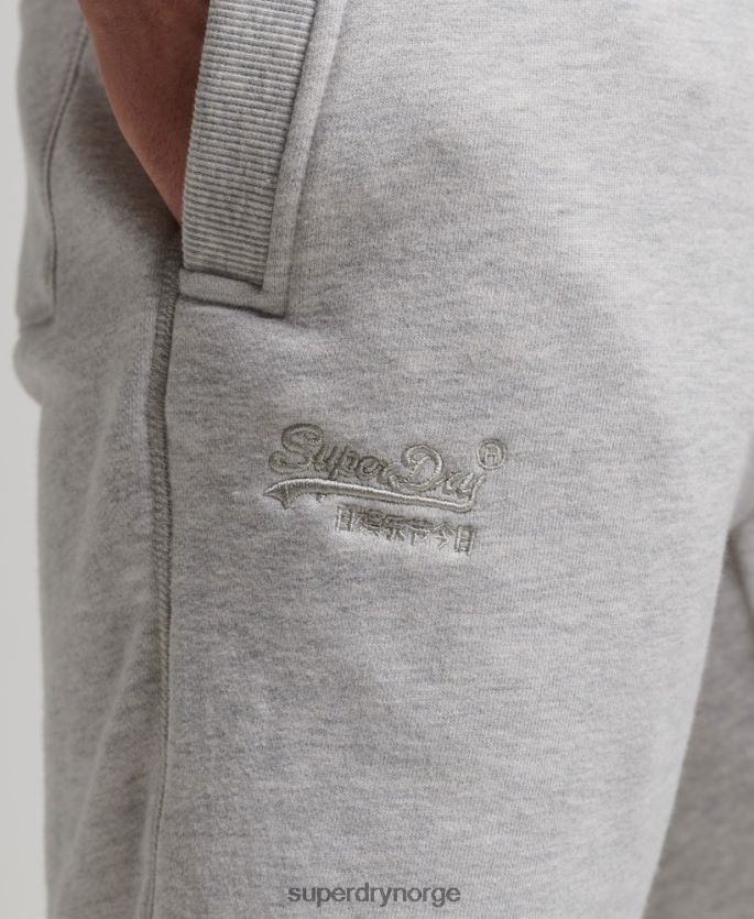 Superdry lysegrå klær 86P46D294 vintage logobrodert jerseyshorts menn
