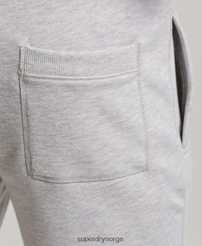 Superdry lysegrå klær 86P46D294 vintage logobrodert jerseyshorts menn
