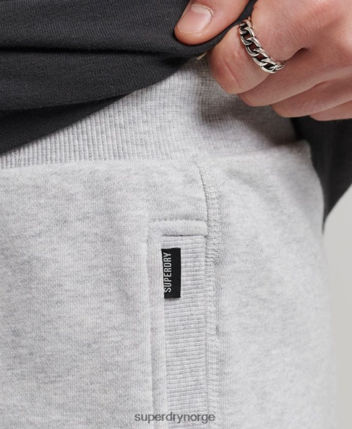 Superdry lysegrå klær 86P46D327 jerseyshorts med vintage logo i økologisk bomull menn