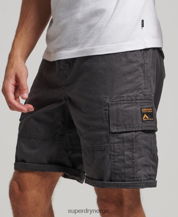Superdry mørk grå klær 86P46D250 tunge cargo-shorts i økologisk bomull menn