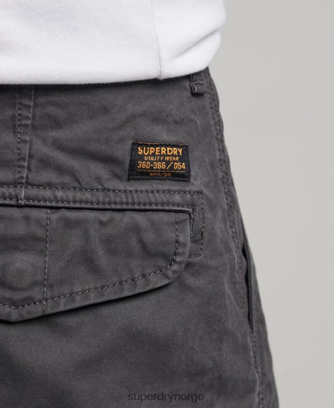 Superdry mørk grå klær 86P46D250 tunge cargo-shorts i økologisk bomull menn