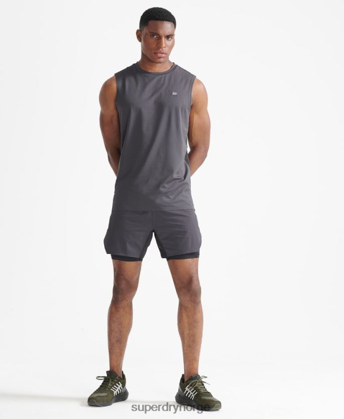 Superdry mørk grå klær 86P46D356 train premium lag shorts menn