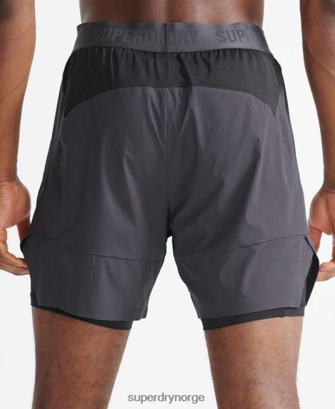 Superdry mørk grå klær 86P46D356 train premium lag shorts menn