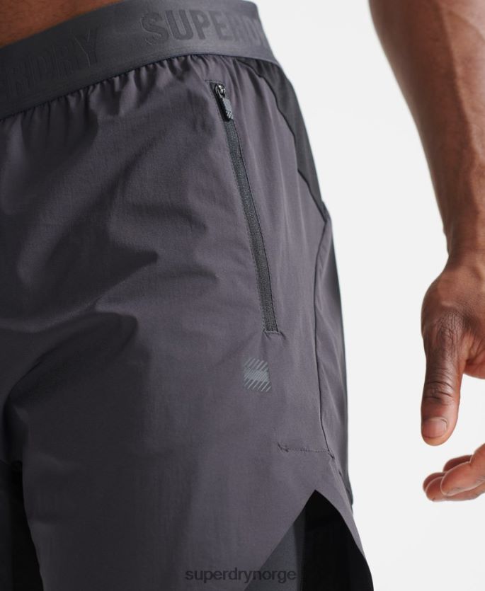 Superdry mørk grå klær 86P46D356 train premium lag shorts menn