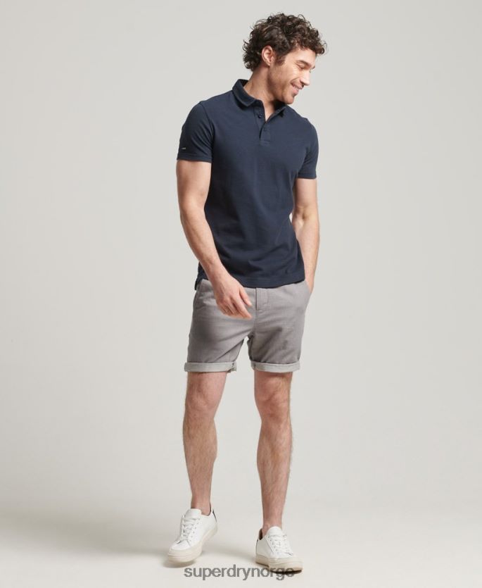 Superdry mørk grå klær 86P46D6450 organisk bomull studios lin turn up shorts menn