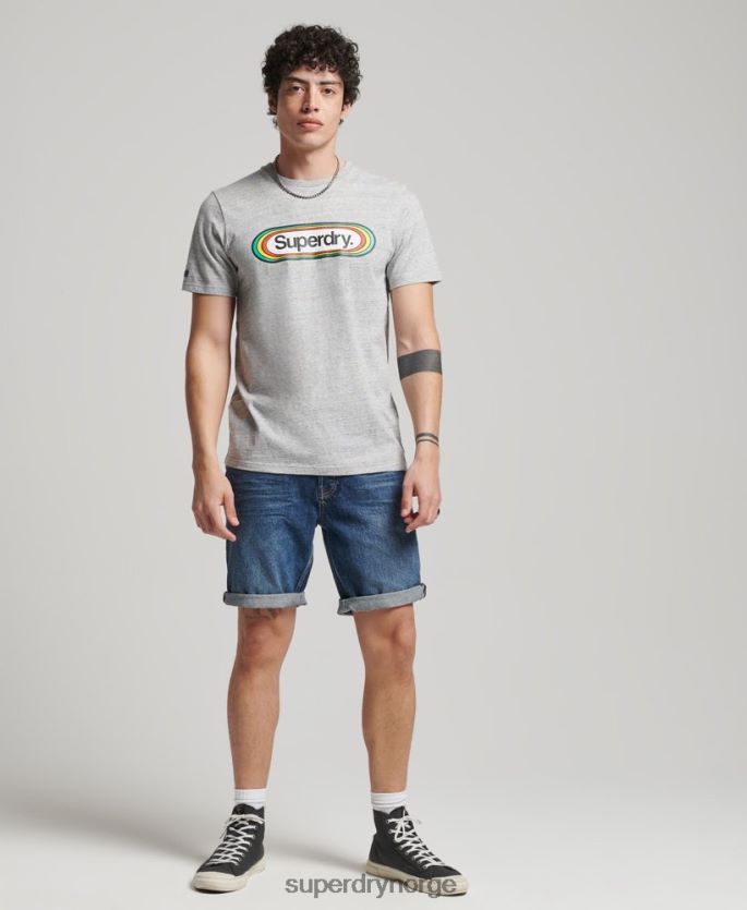 Superdry mørke blå klær 86P46D273 vintage rett kort i økologisk bomull menn