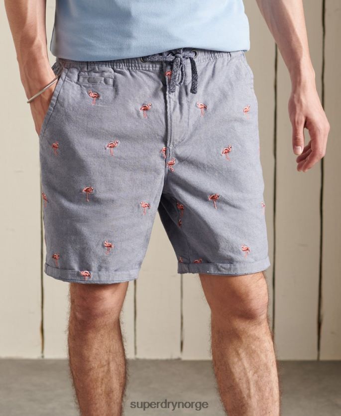 Superdry marinen klær 86P46D368 solbrent over hele broderishorts menn