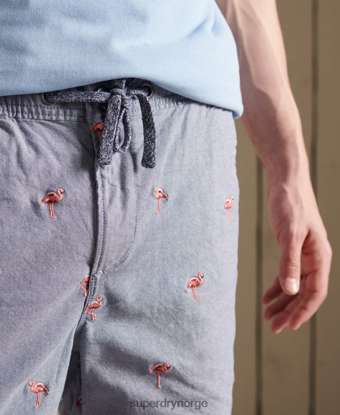 Superdry marinen klær 86P46D368 solbrent over hele broderishorts menn