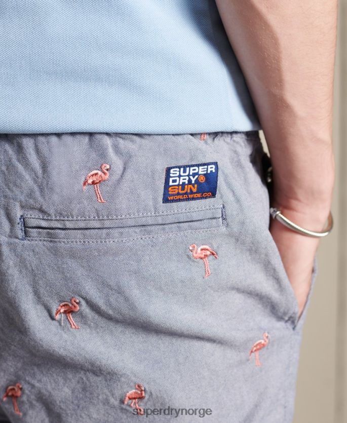 Superdry marinen klær 86P46D368 solbrent over hele broderishorts menn