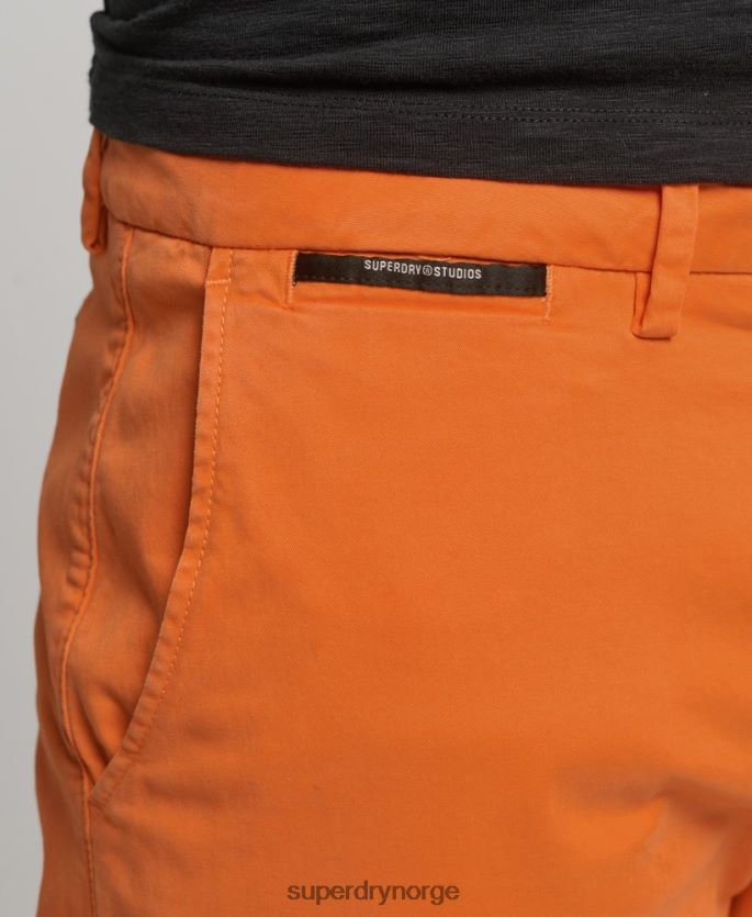 Superdry oransje klær 86P46D6475 chino-shorts i økologisk bomull menn