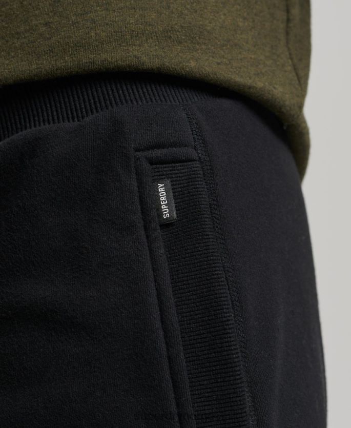 Superdry svart klær 86P46D276 vintage logobrodert jerseyshorts menn